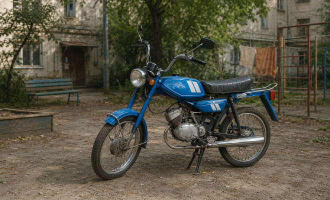 Delta moped. AI-generated illustration