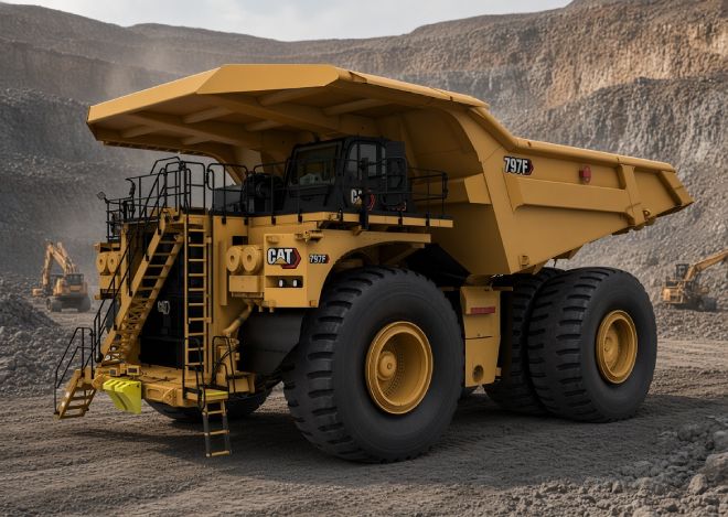 AI illustration based on the real Caterpillar 797F prototype